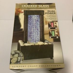 Cracked glass color changing LED fountain